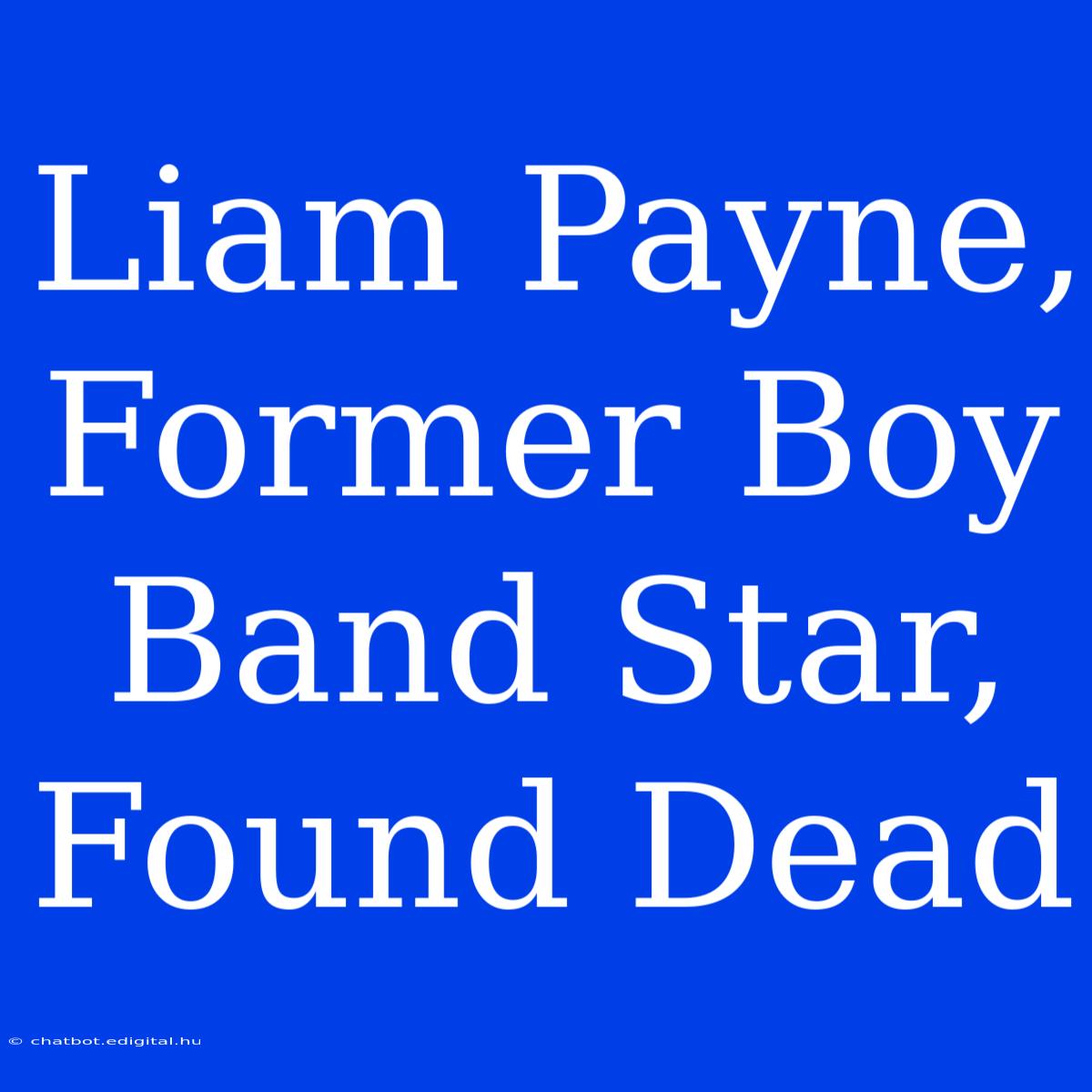 Liam Payne, Former Boy Band Star, Found Dead