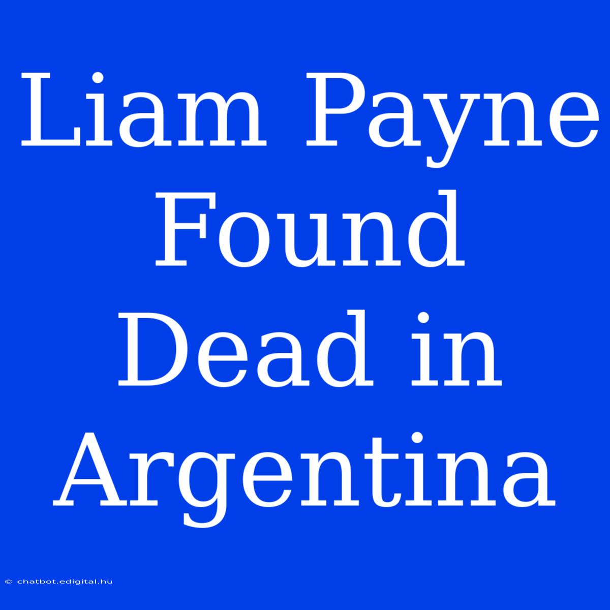 Liam Payne Found Dead In Argentina