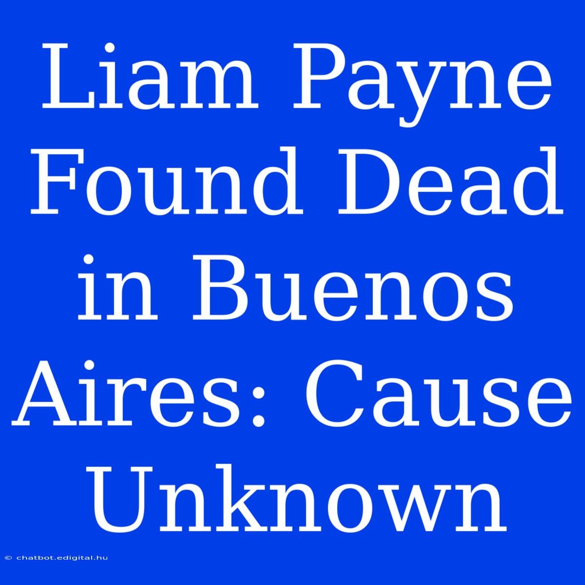 Liam Payne Found Dead In Buenos Aires: Cause Unknown