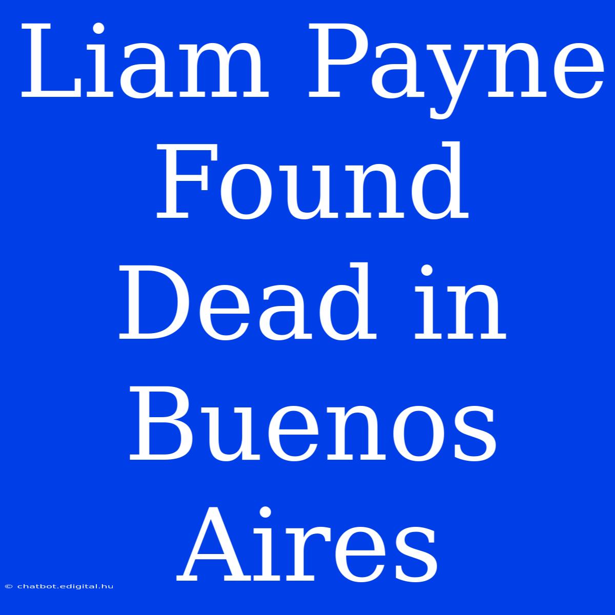 Liam Payne Found Dead In Buenos Aires