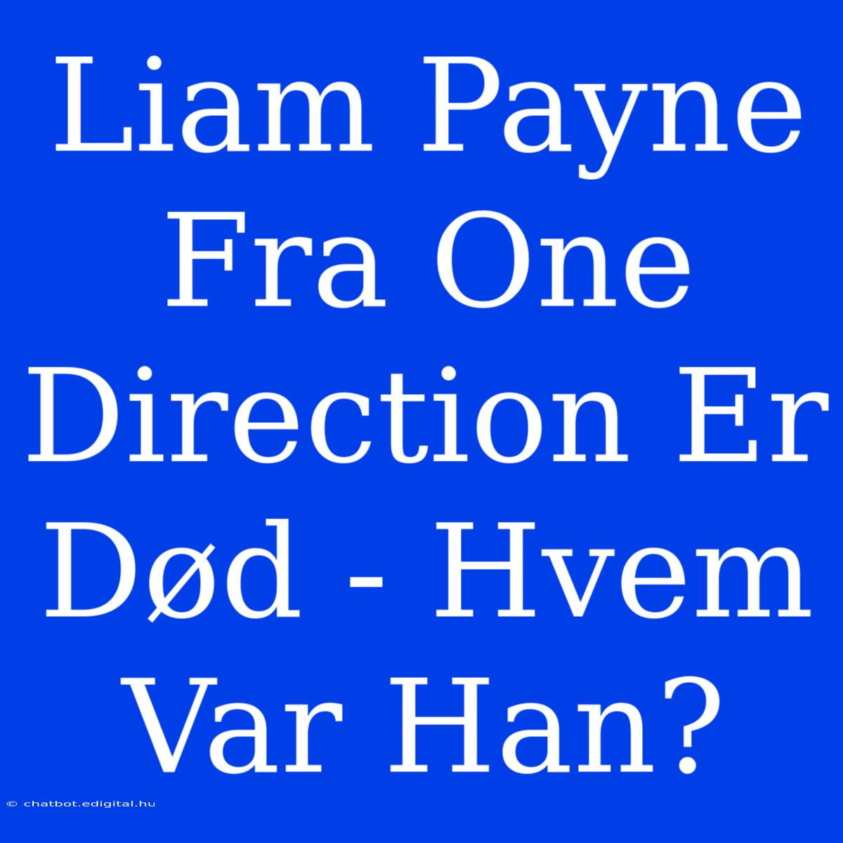 Liam Payne Fra One Direction Er Død - Hvem Var Han?