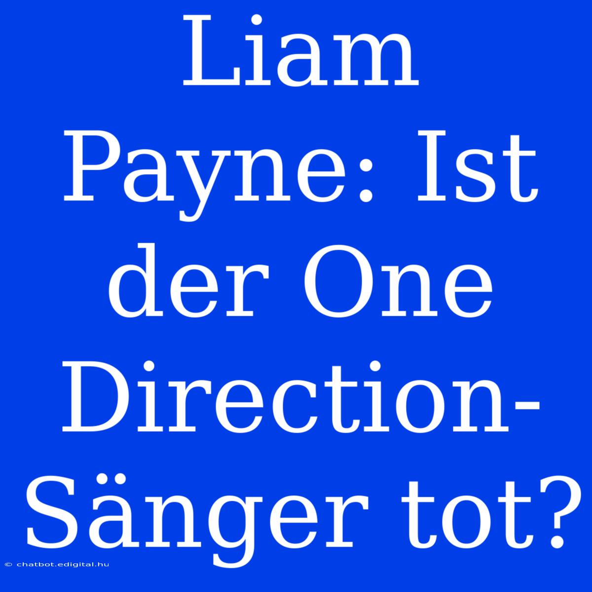 Liam Payne: Ist Der One Direction-Sänger Tot?