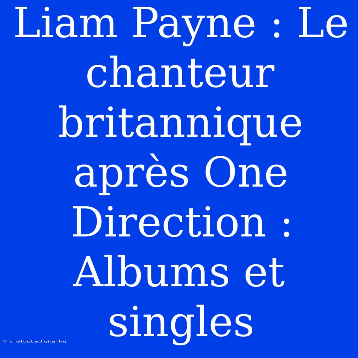 Liam Payne : Le Chanteur Britannique Après One Direction : Albums Et Singles