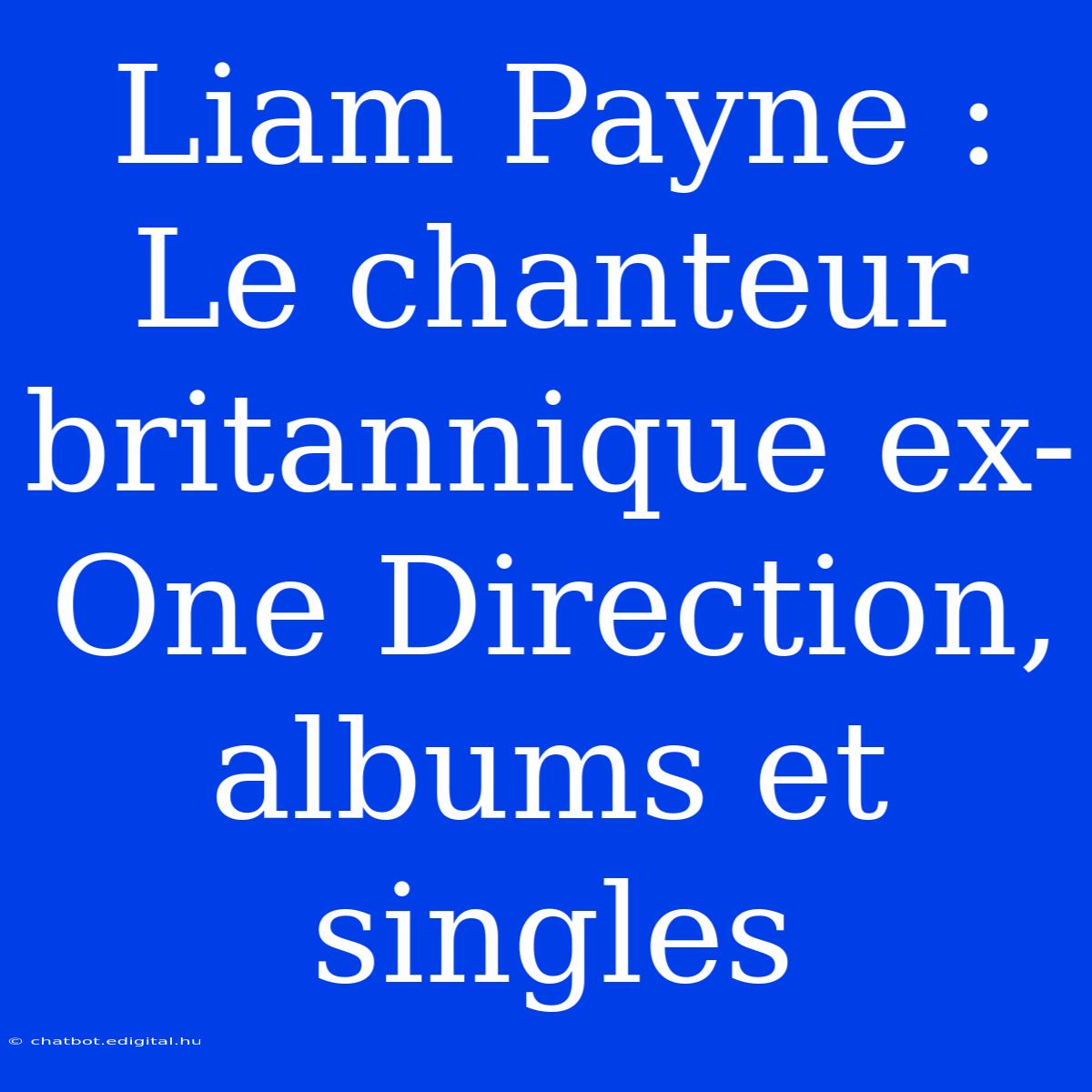 Liam Payne : Le Chanteur Britannique Ex-One Direction, Albums Et Singles