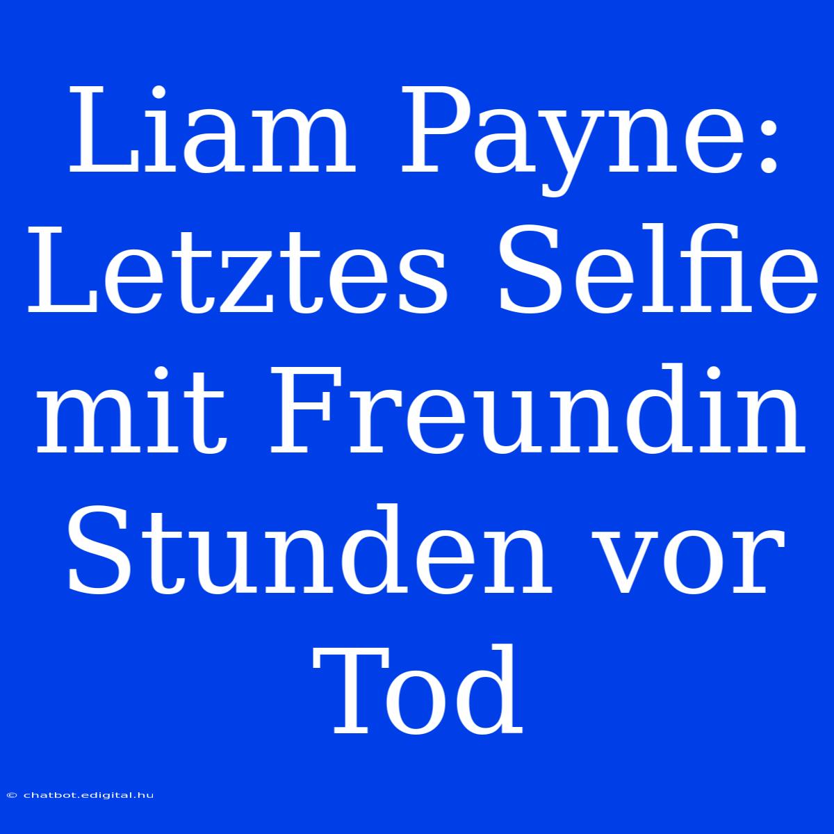 Liam Payne: Letztes Selfie Mit Freundin Stunden Vor Tod