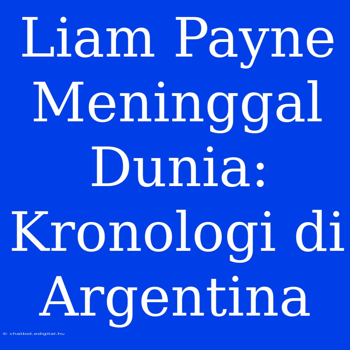 Liam Payne Meninggal Dunia: Kronologi Di Argentina