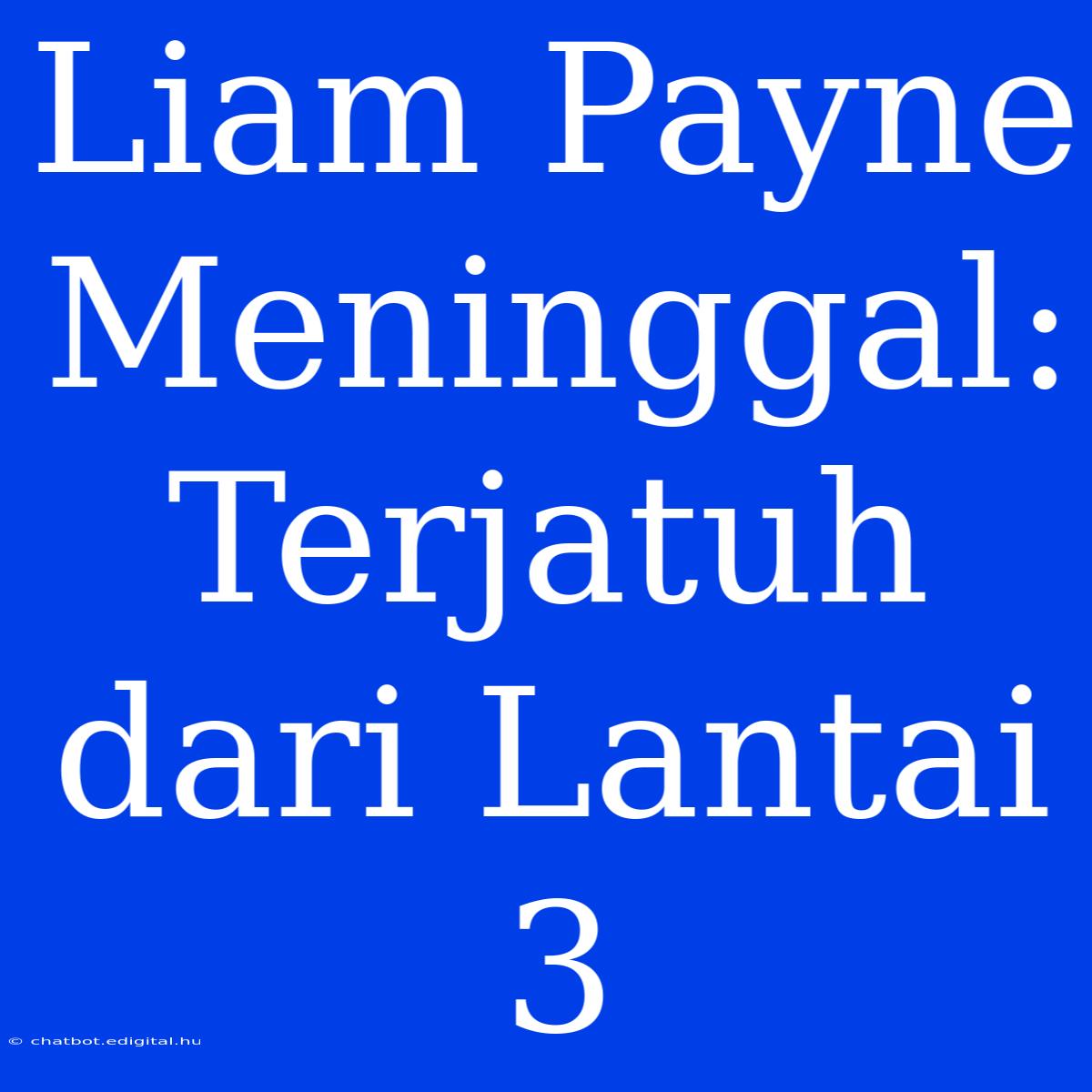 Liam Payne Meninggal: Terjatuh Dari Lantai 3