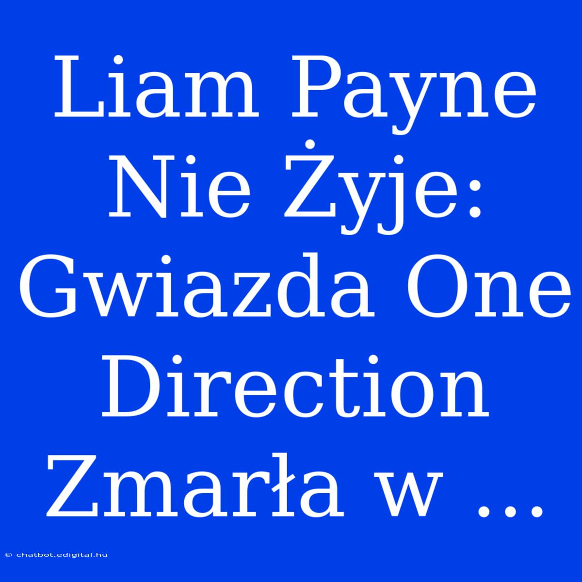 Liam Payne Nie Żyje: Gwiazda One Direction Zmarła W ... 