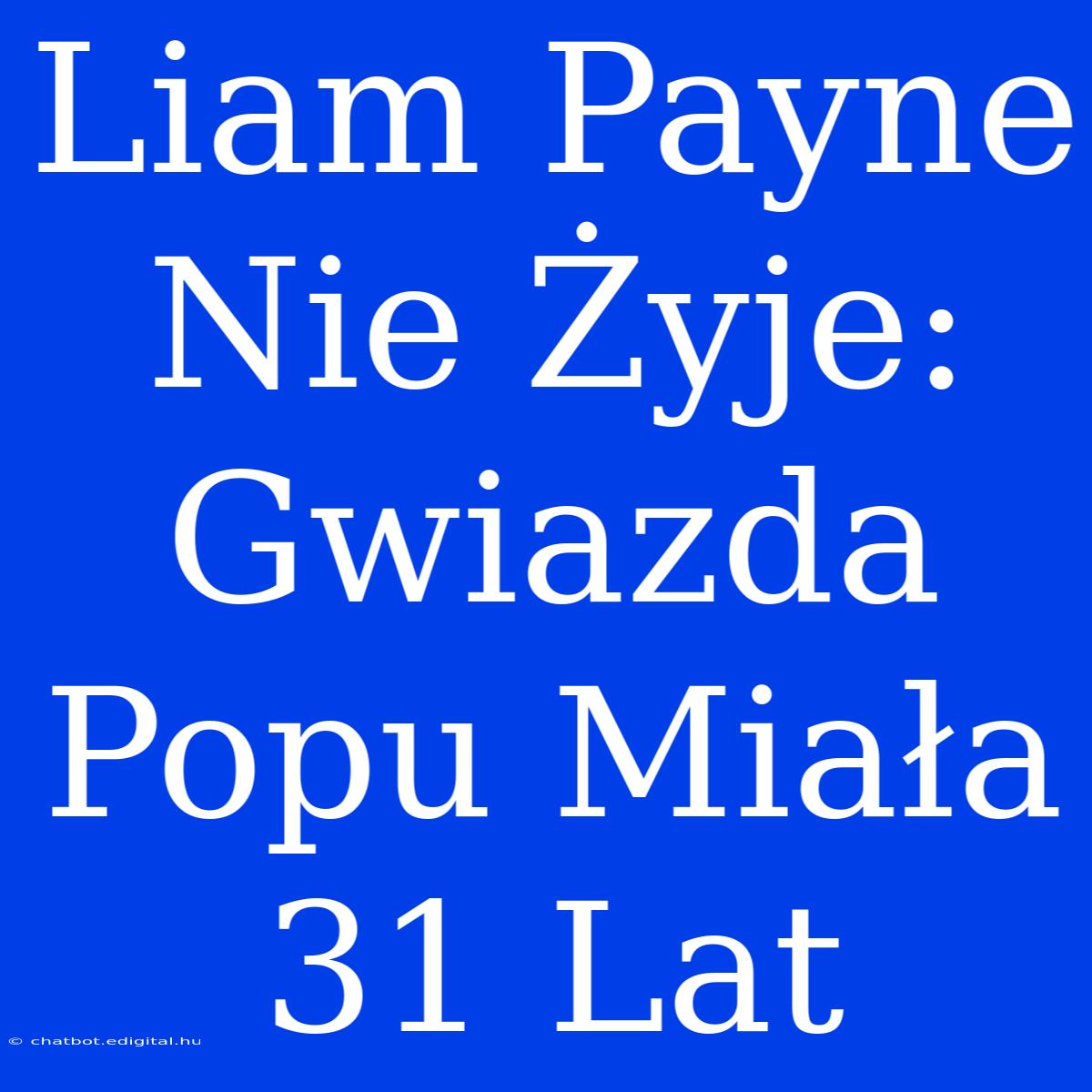 Liam Payne Nie Żyje: Gwiazda Popu Miała 31 Lat