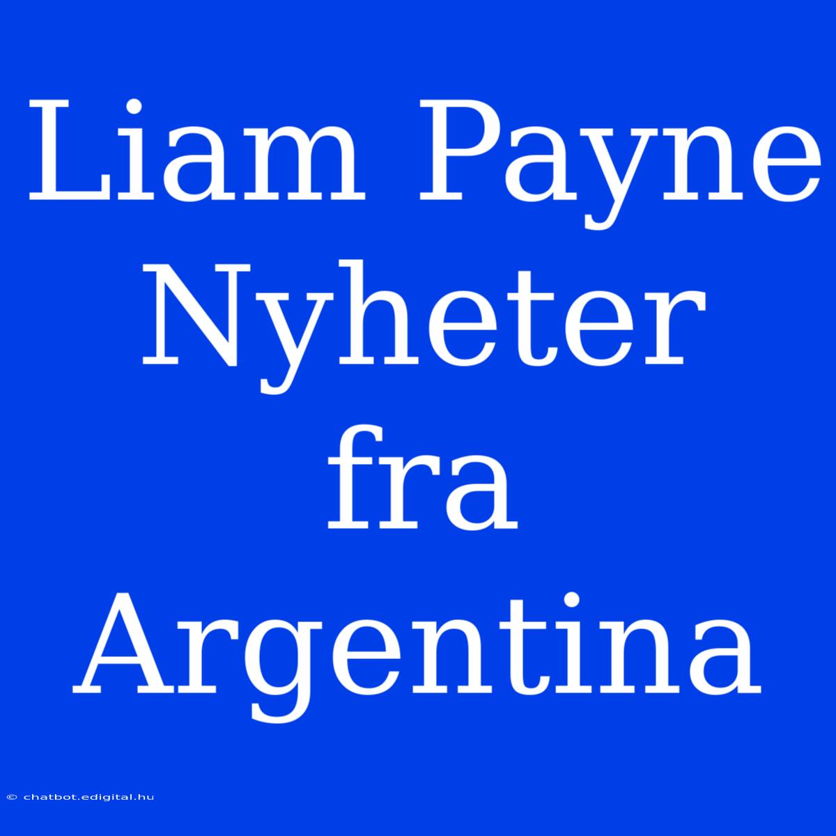 Liam Payne Nyheter Fra Argentina