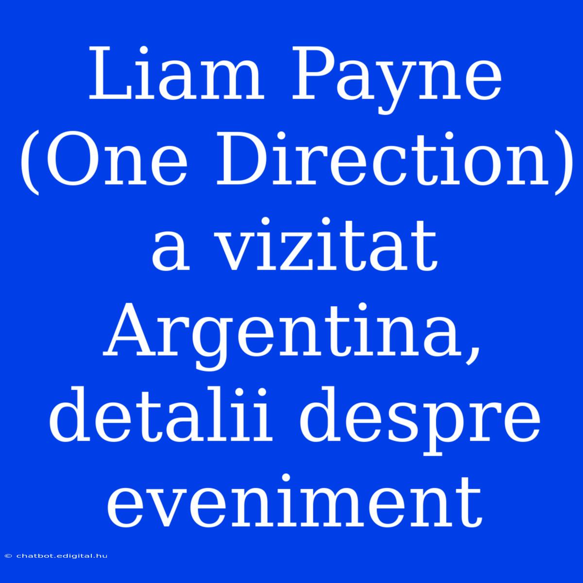 Liam Payne (One Direction) A Vizitat Argentina, Detalii Despre Eveniment