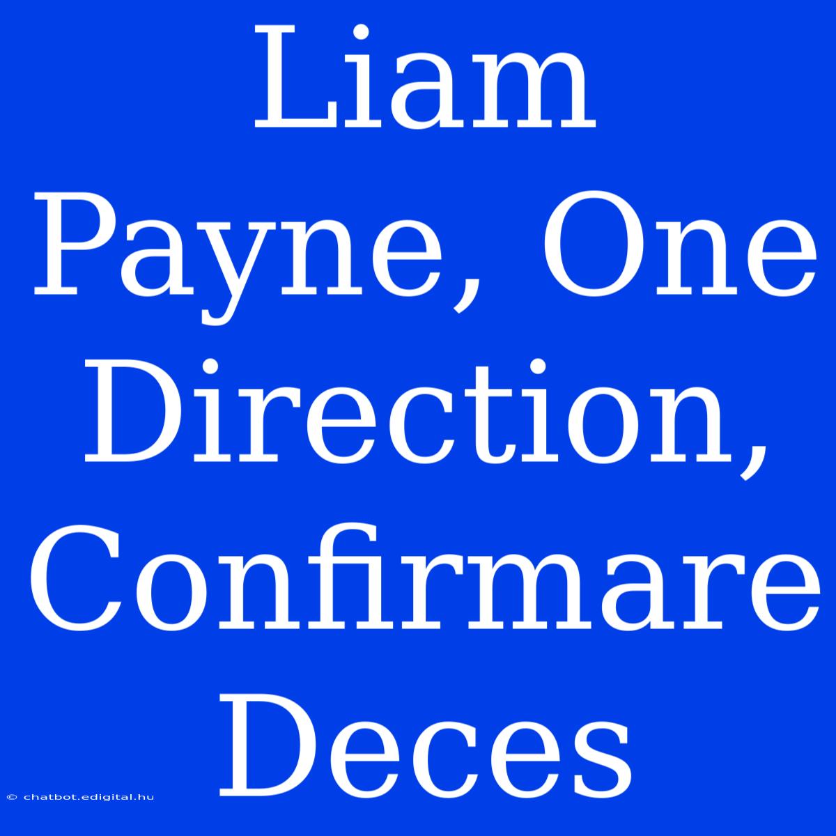 Liam Payne, One Direction, Confirmare Deces 