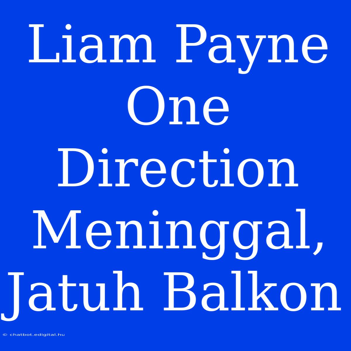 Liam Payne One Direction Meninggal, Jatuh Balkon