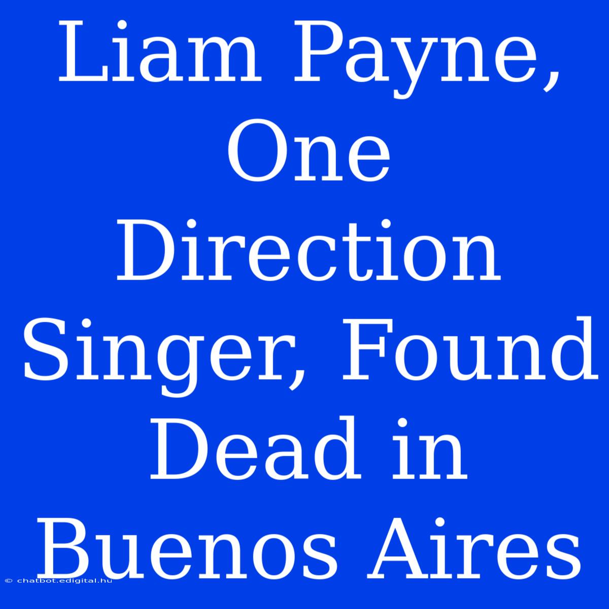 Liam Payne, One Direction Singer, Found Dead In Buenos Aires