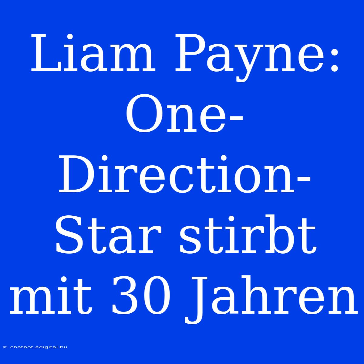 Liam Payne: One-Direction-Star Stirbt Mit 30 Jahren