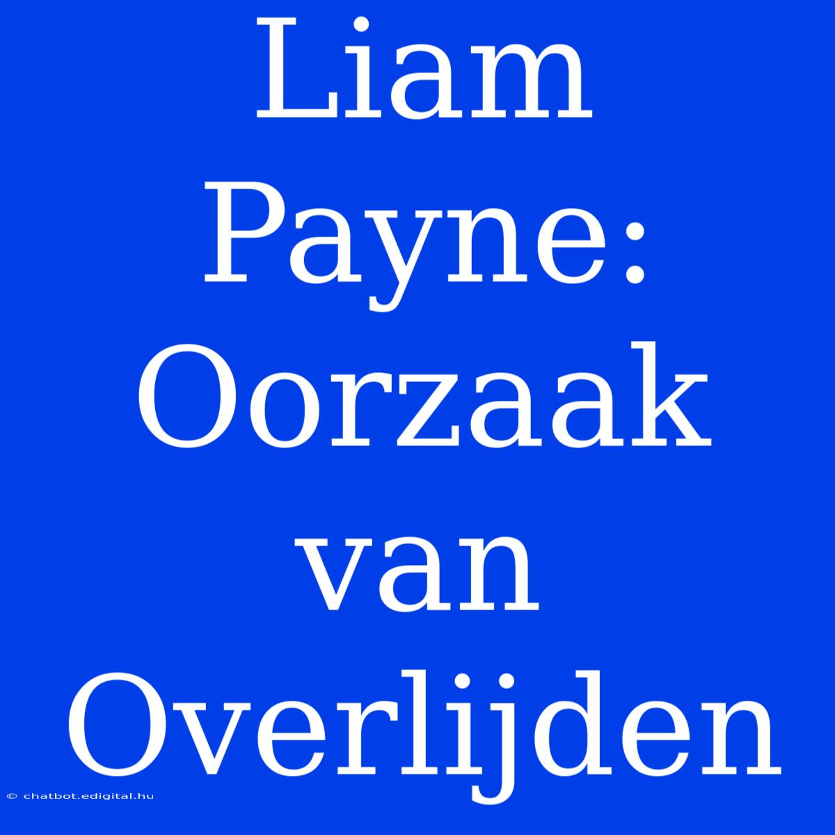 Liam Payne: Oorzaak Van Overlijden