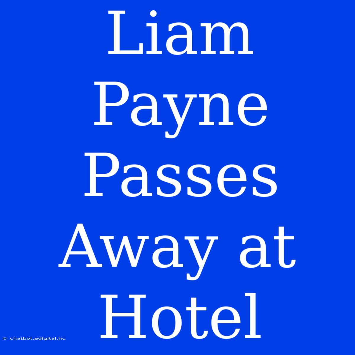 Liam Payne Passes Away At Hotel