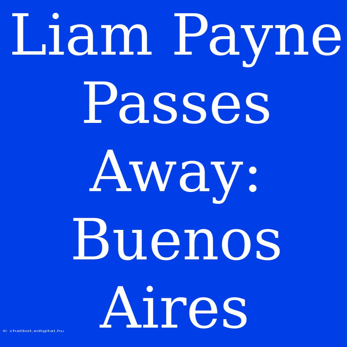 Liam Payne Passes Away: Buenos Aires