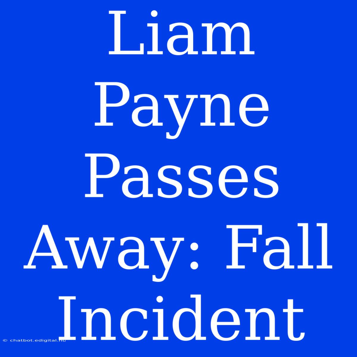 Liam Payne Passes Away: Fall Incident 