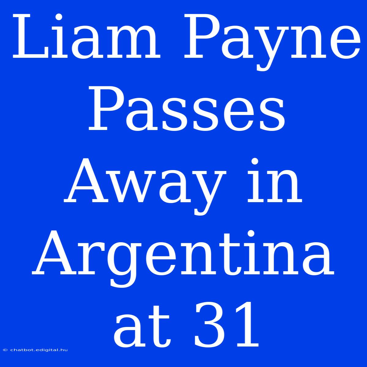 Liam Payne Passes Away In Argentina At 31