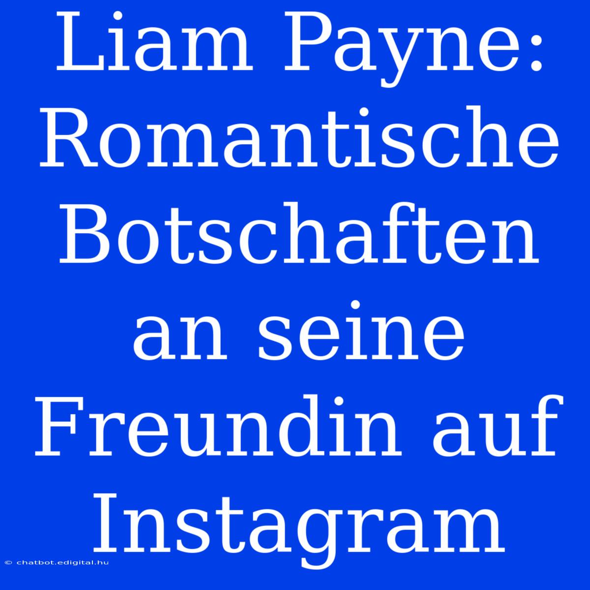 Liam Payne: Romantische Botschaften An Seine Freundin Auf Instagram 