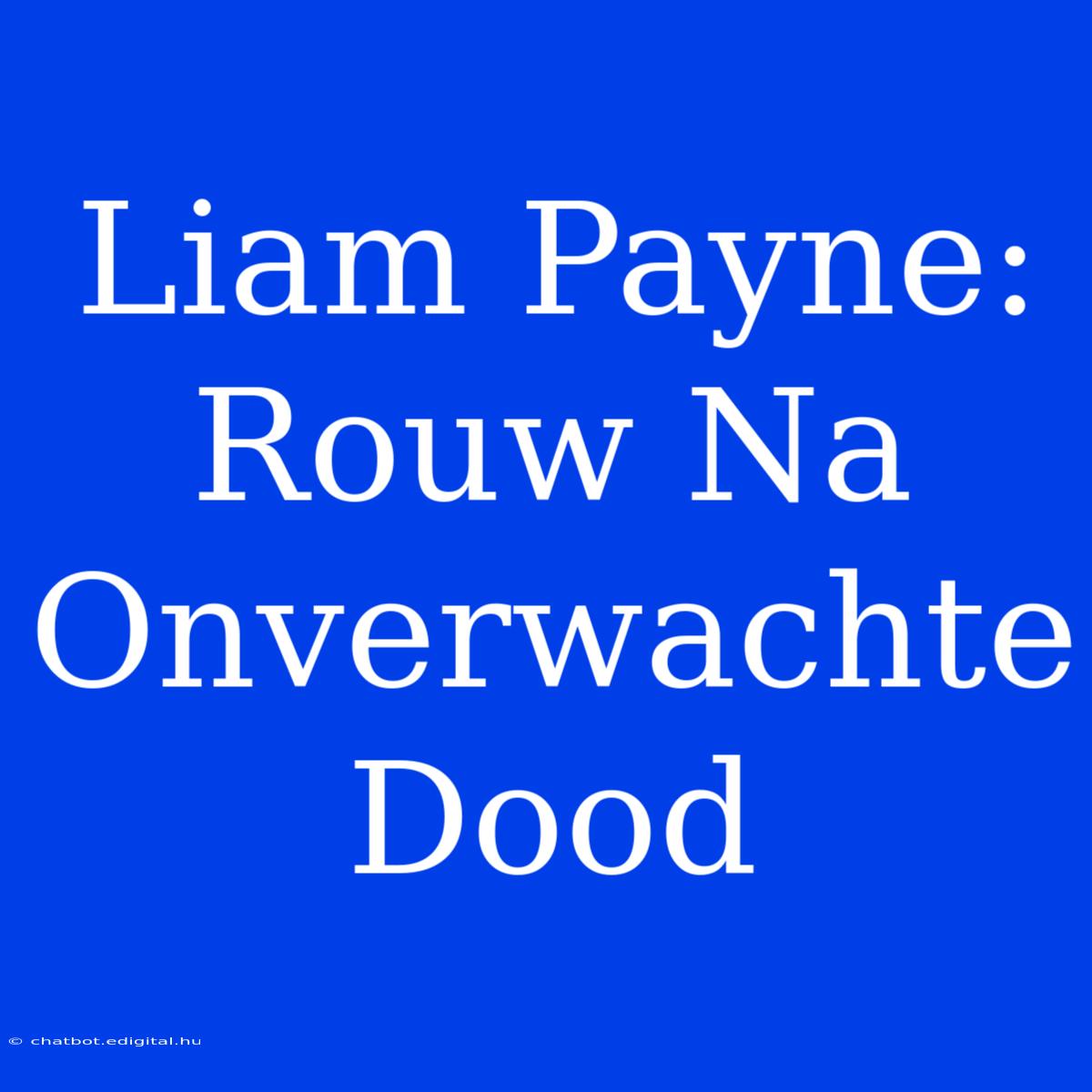 Liam Payne: Rouw Na Onverwachte Dood