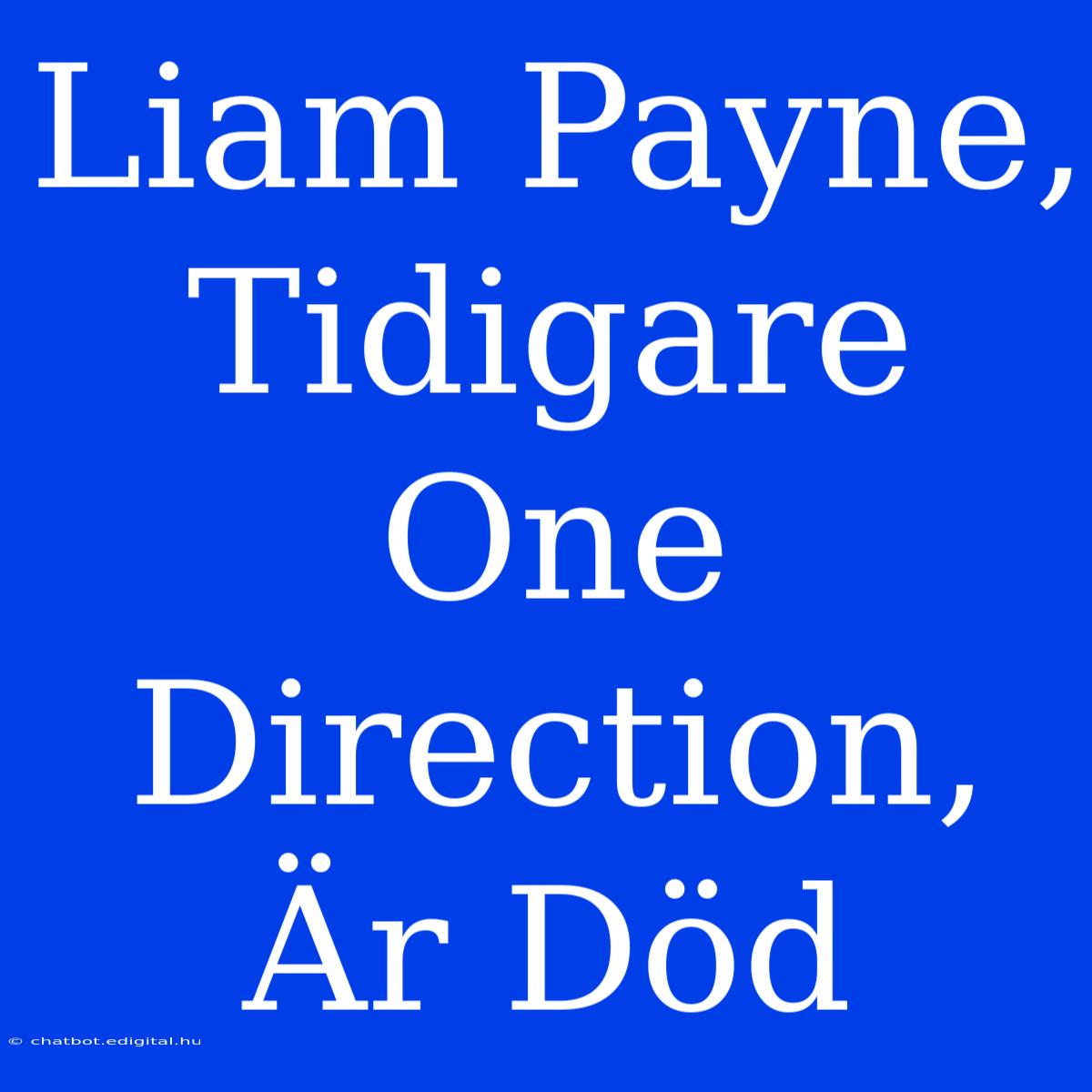 Liam Payne, Tidigare One Direction, Är Död