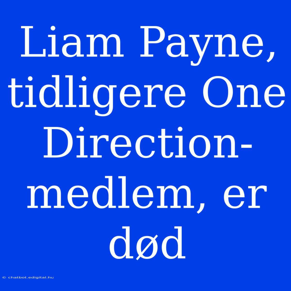 Liam Payne, Tidligere One Direction-medlem, Er Død