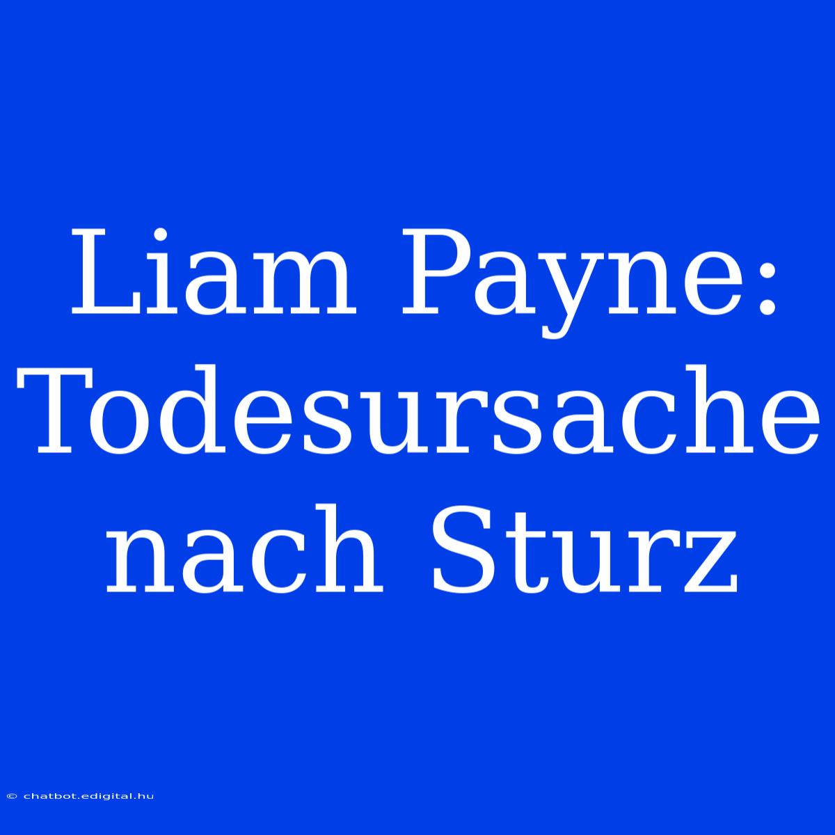 Liam Payne: Todesursache Nach Sturz