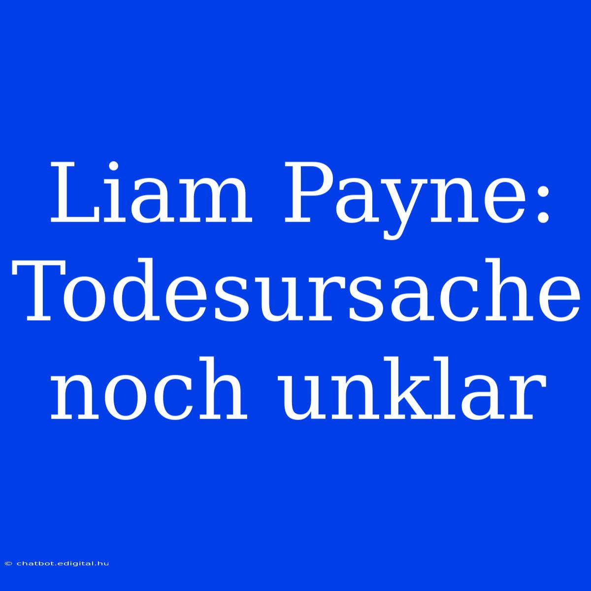 Liam Payne: Todesursache Noch Unklar