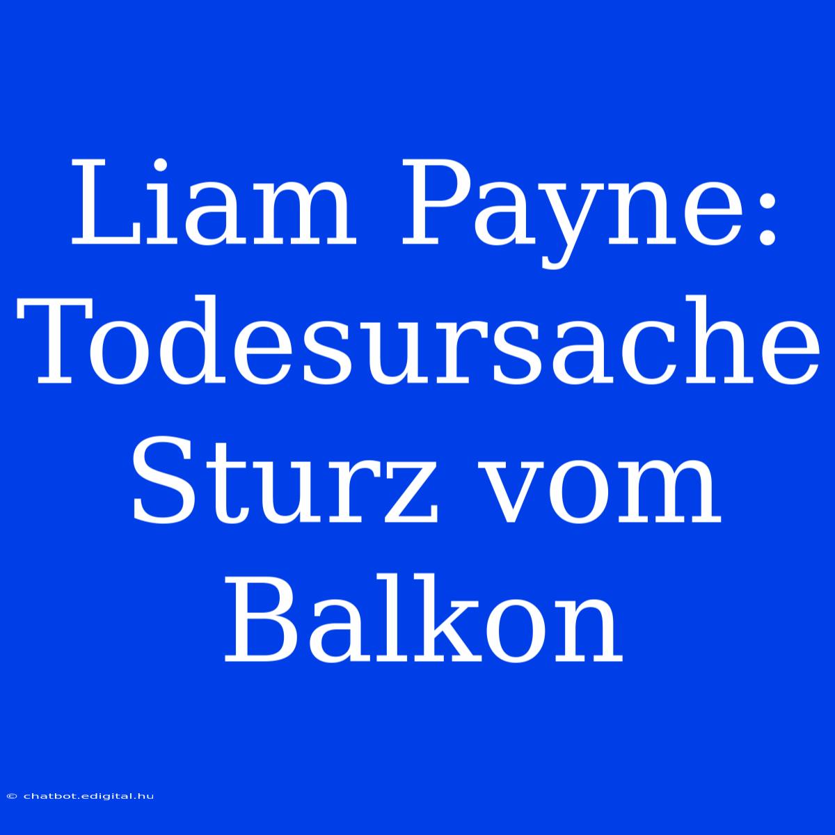 Liam Payne: Todesursache Sturz Vom Balkon