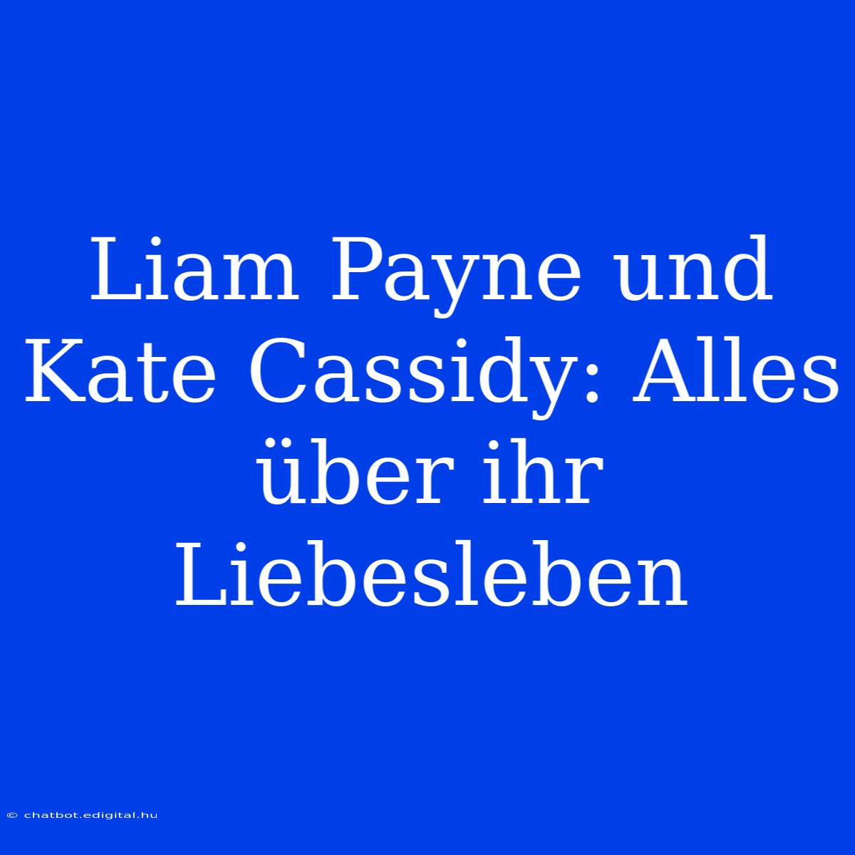 Liam Payne Und Kate Cassidy: Alles Über Ihr Liebesleben