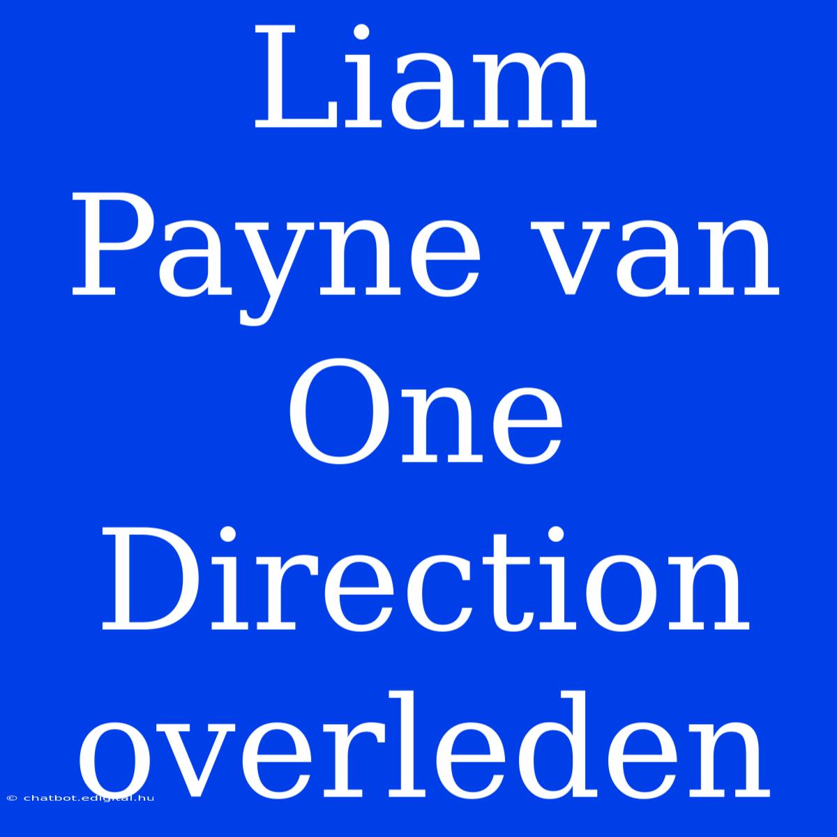 Liam Payne Van One Direction Overleden