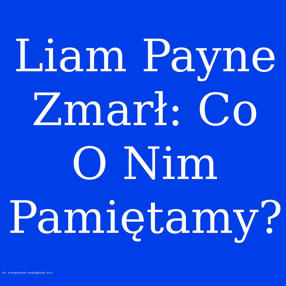 Liam Payne Zmarł: Co O Nim Pamiętamy?