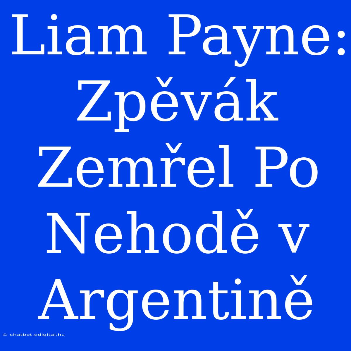 Liam Payne: Zpěvák Zemřel Po Nehodě V Argentině