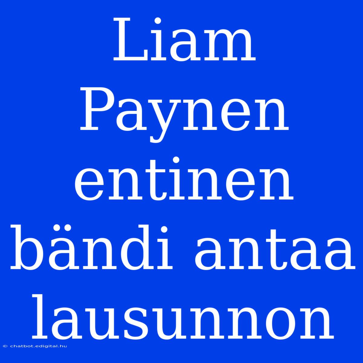 Liam Paynen Entinen Bändi Antaa Lausunnon