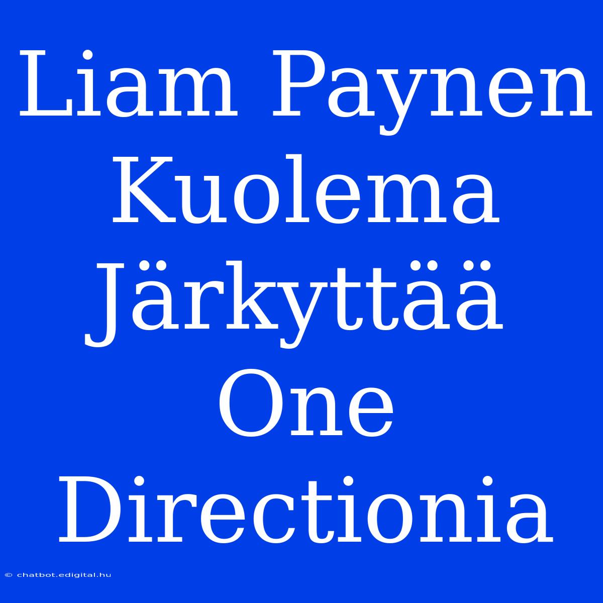 Liam Paynen Kuolema Järkyttää One Directionia