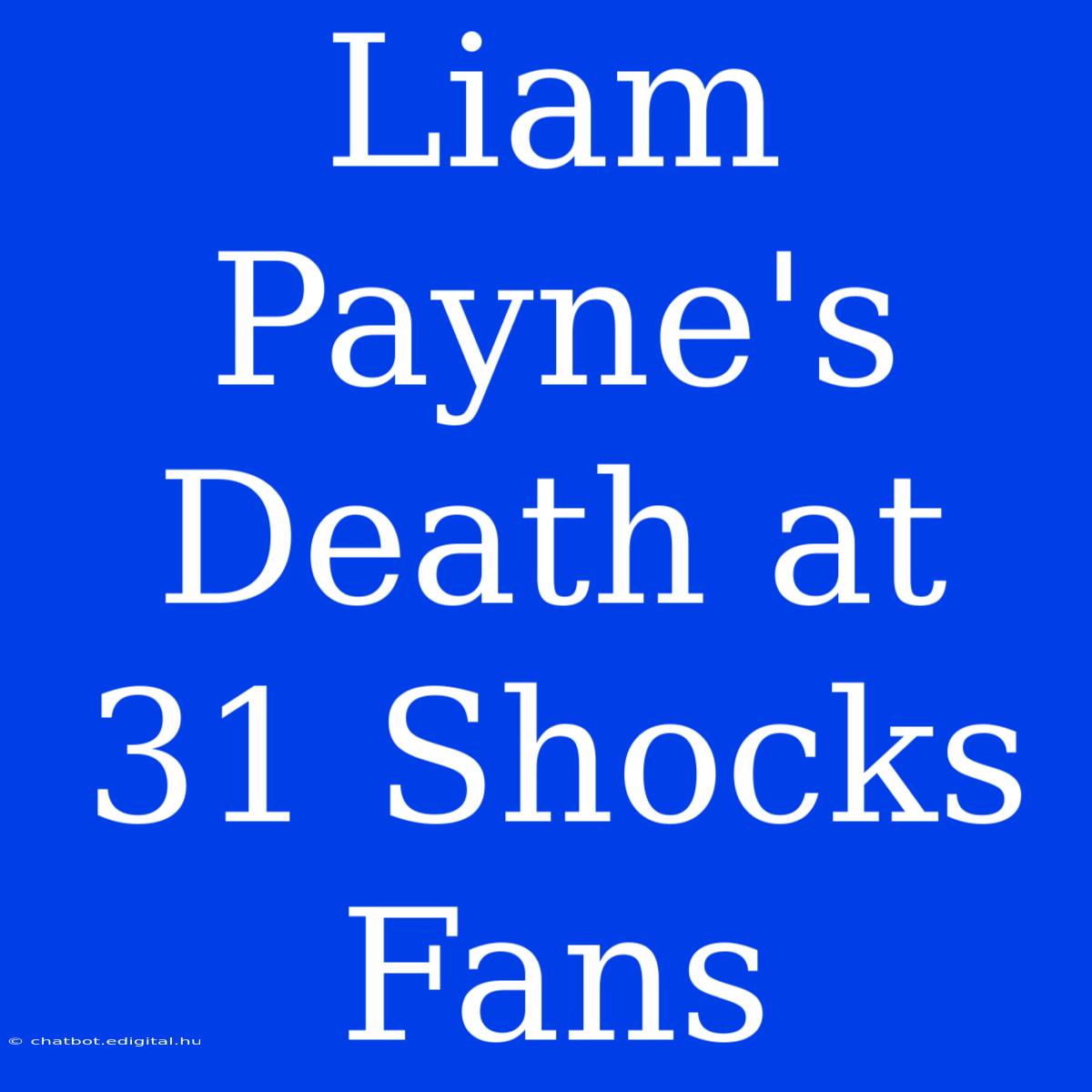 Liam Payne's Death At 31 Shocks Fans