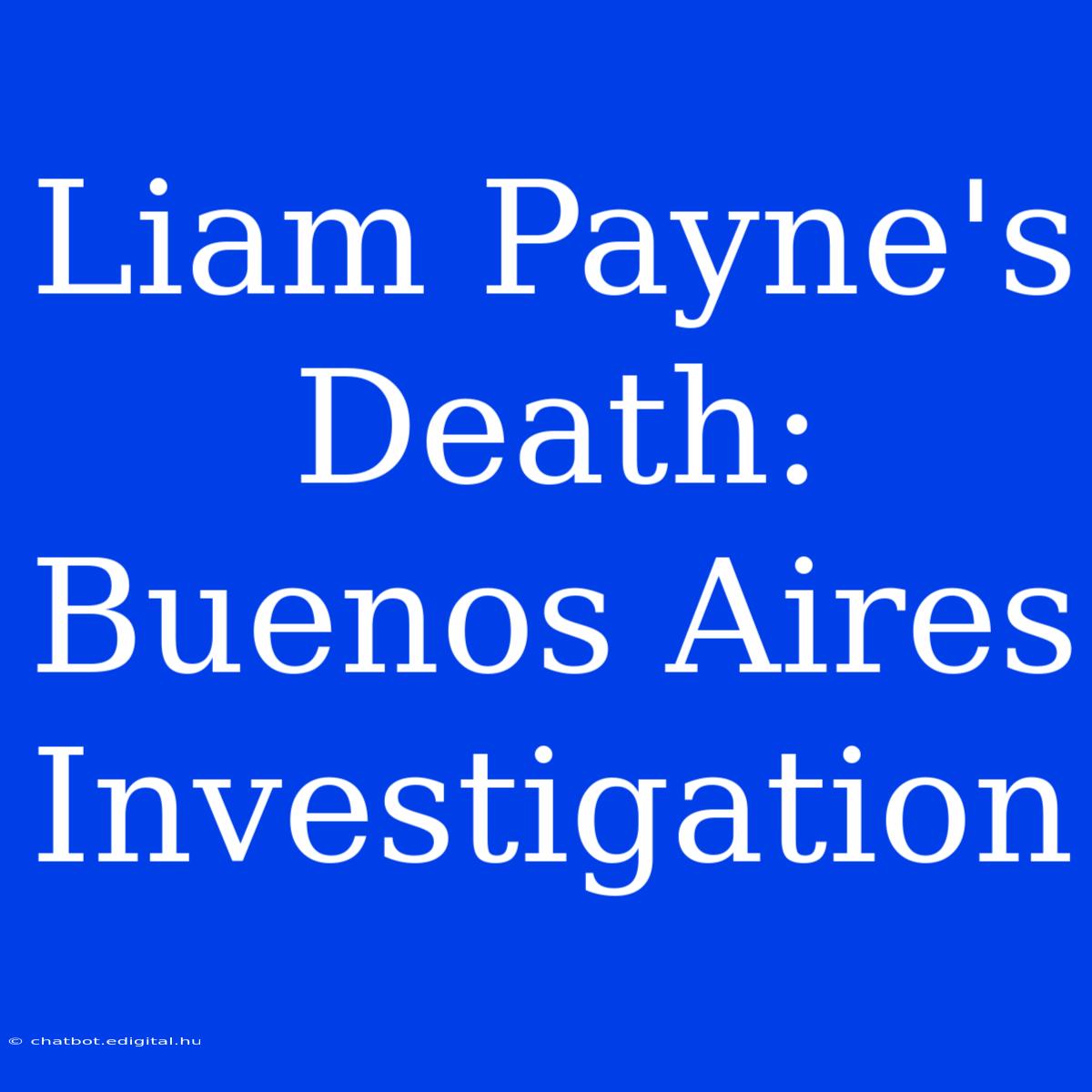 Liam Payne's Death: Buenos Aires Investigation