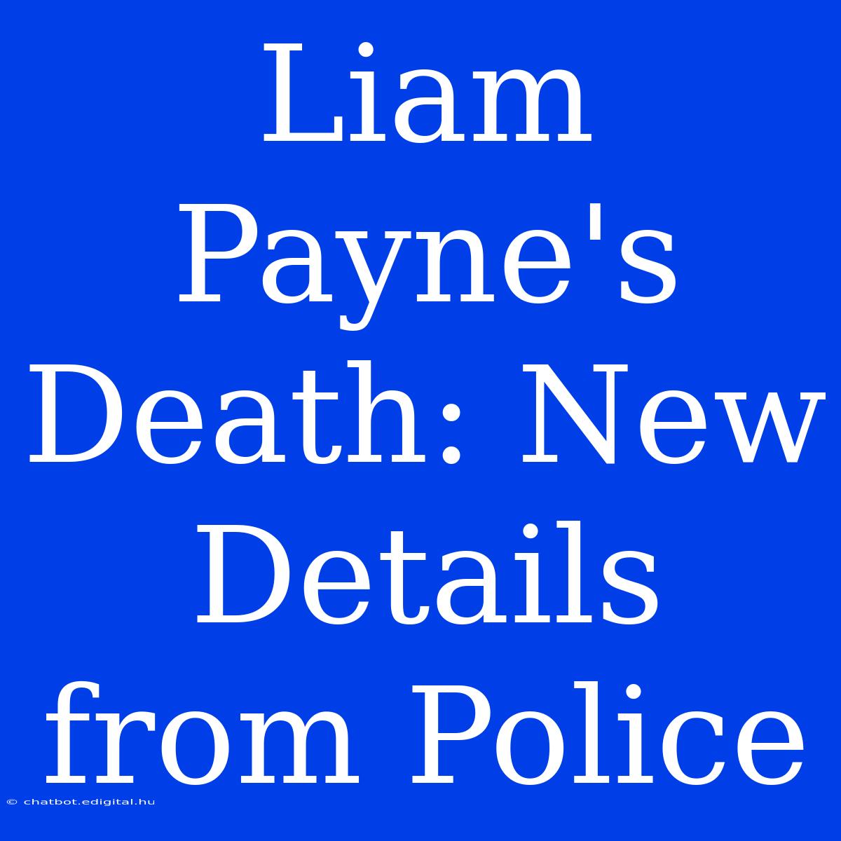 Liam Payne's Death: New Details From Police