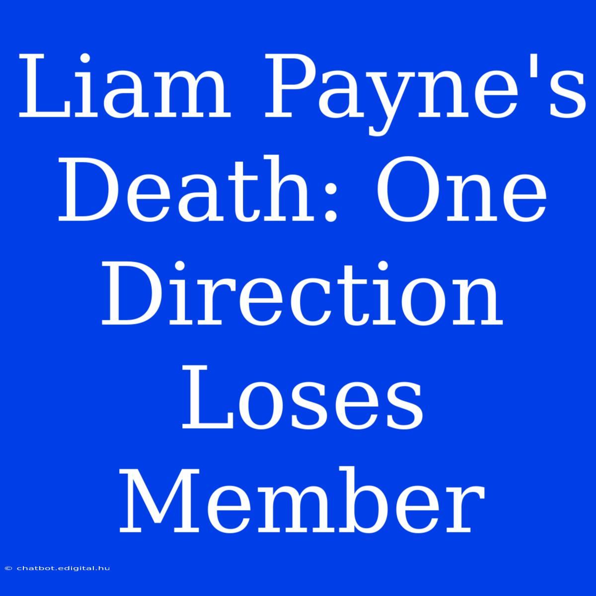 Liam Payne's Death: One Direction Loses Member