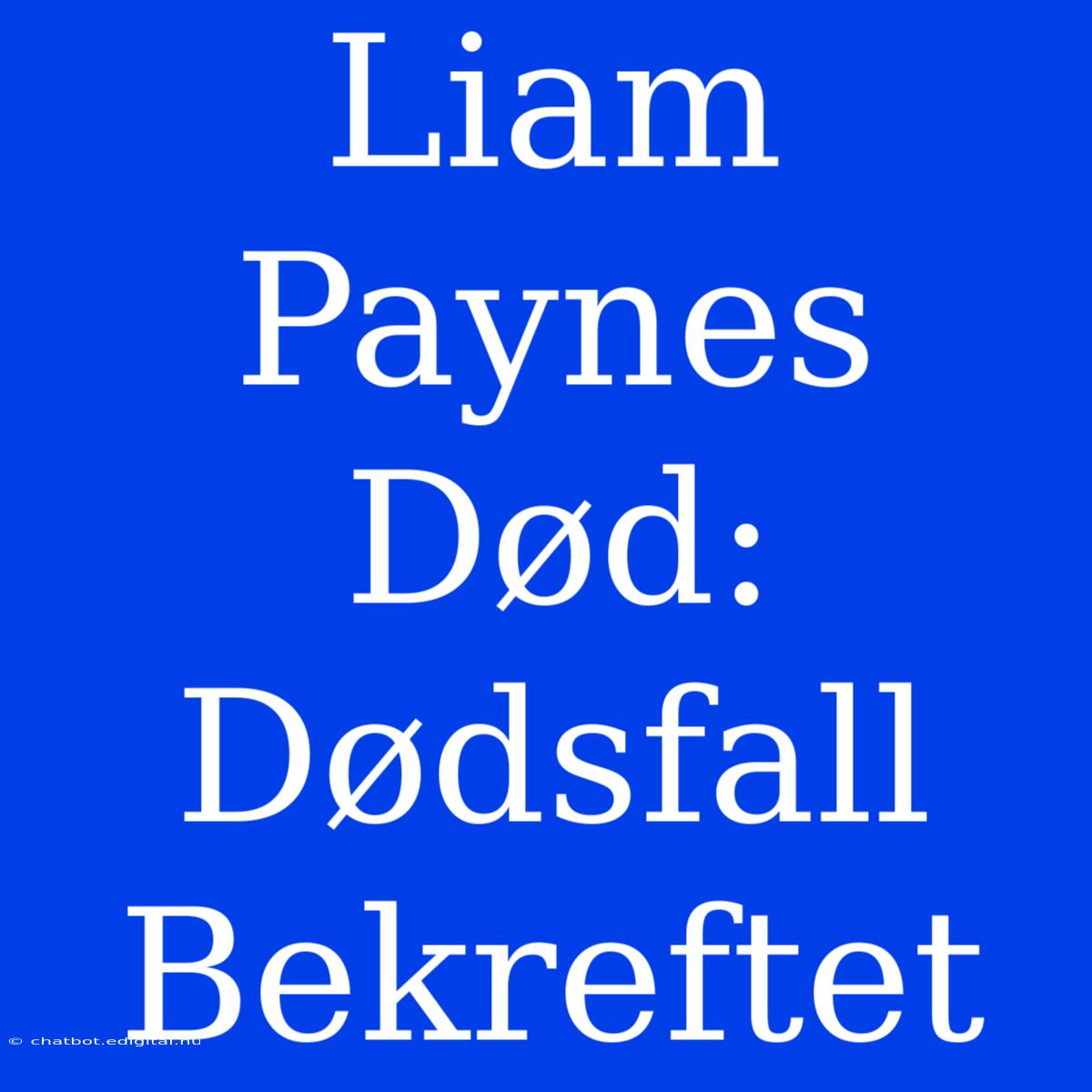 Liam Paynes Død: Dødsfall Bekreftet