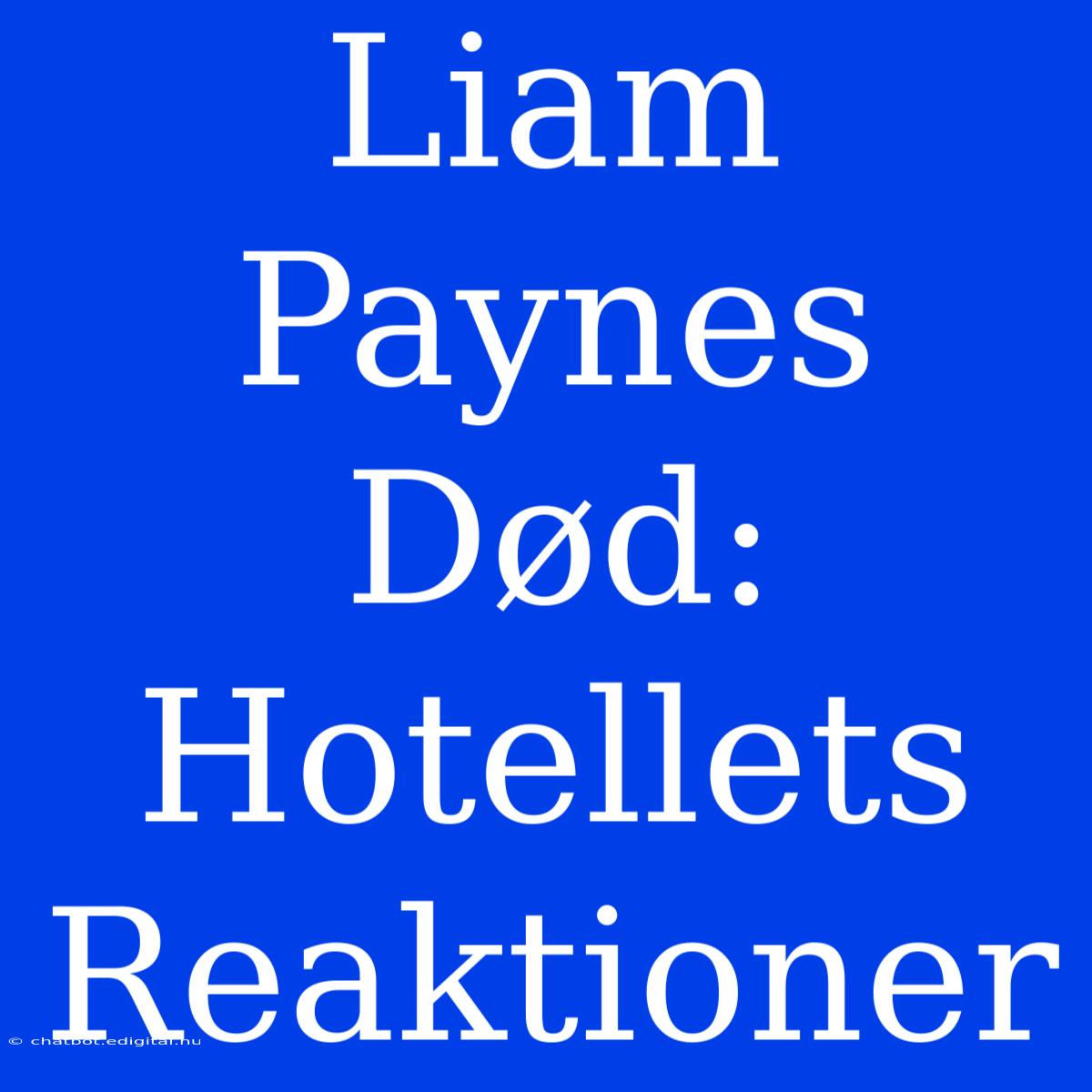 Liam Paynes Død: Hotellets Reaktioner