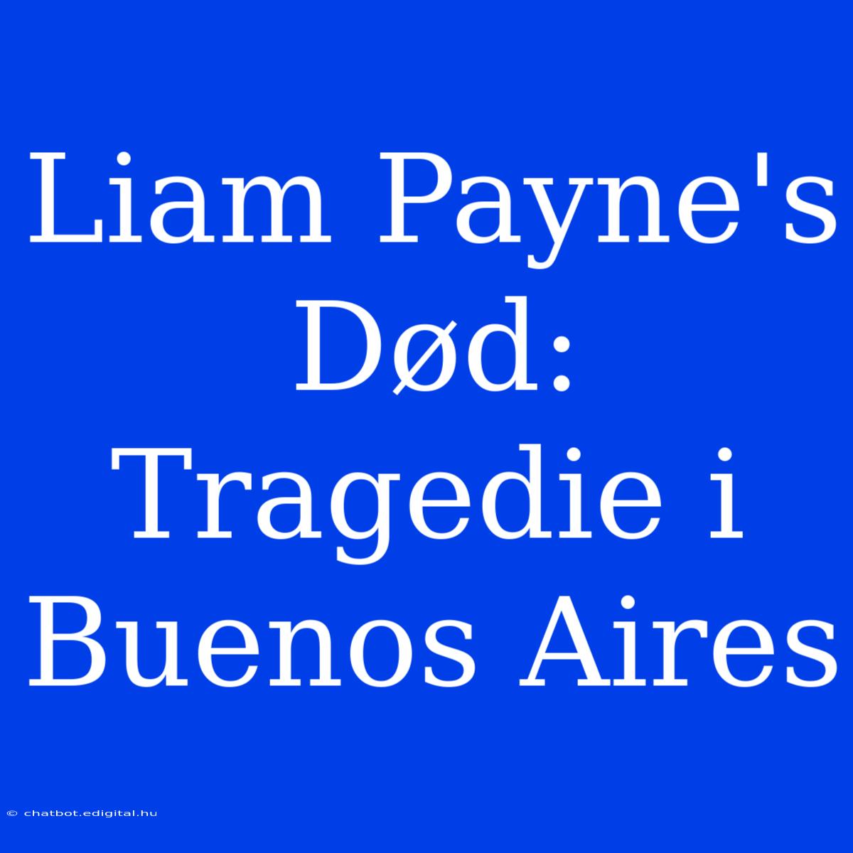 Liam Payne's Død: Tragedie I Buenos Aires