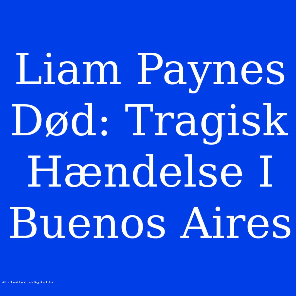 Liam Paynes Død: Tragisk Hændelse I Buenos Aires