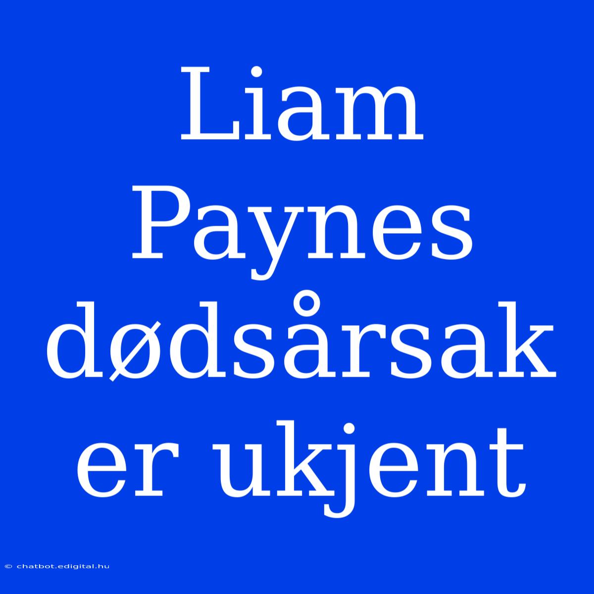 Liam Paynes Dødsårsak Er Ukjent