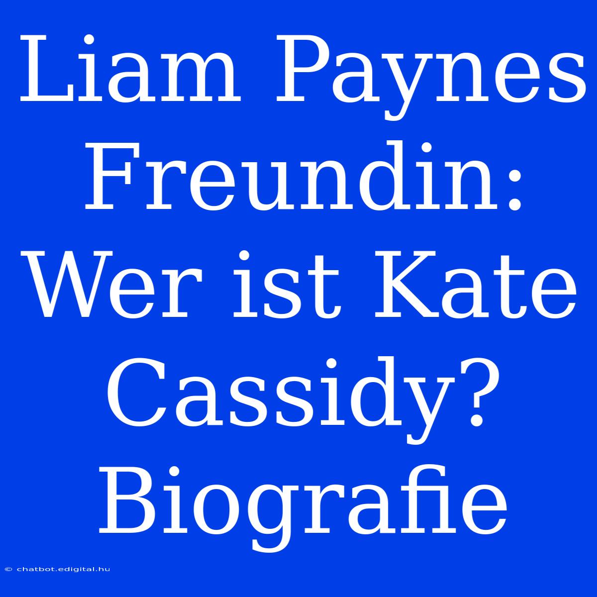 Liam Paynes Freundin: Wer Ist Kate Cassidy? Biografie