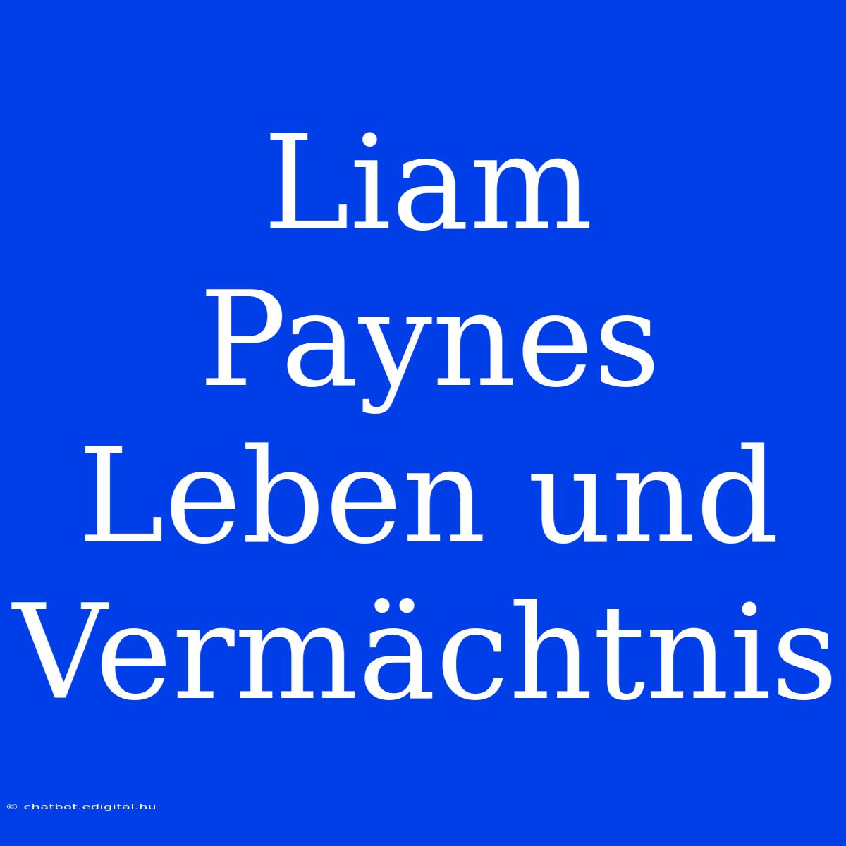 Liam Paynes Leben Und Vermächtnis