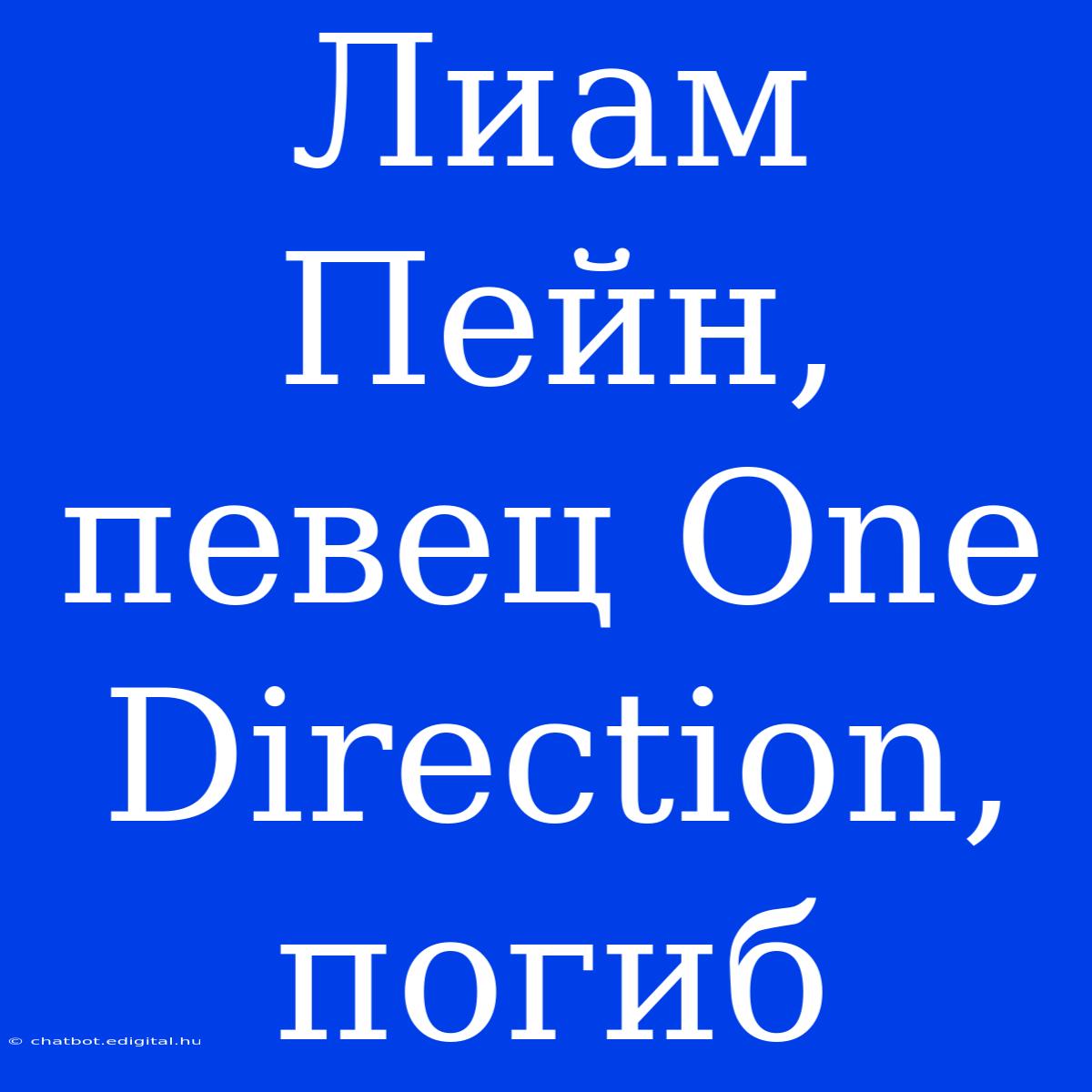 Лиам Пейн, Певец One Direction, Погиб 