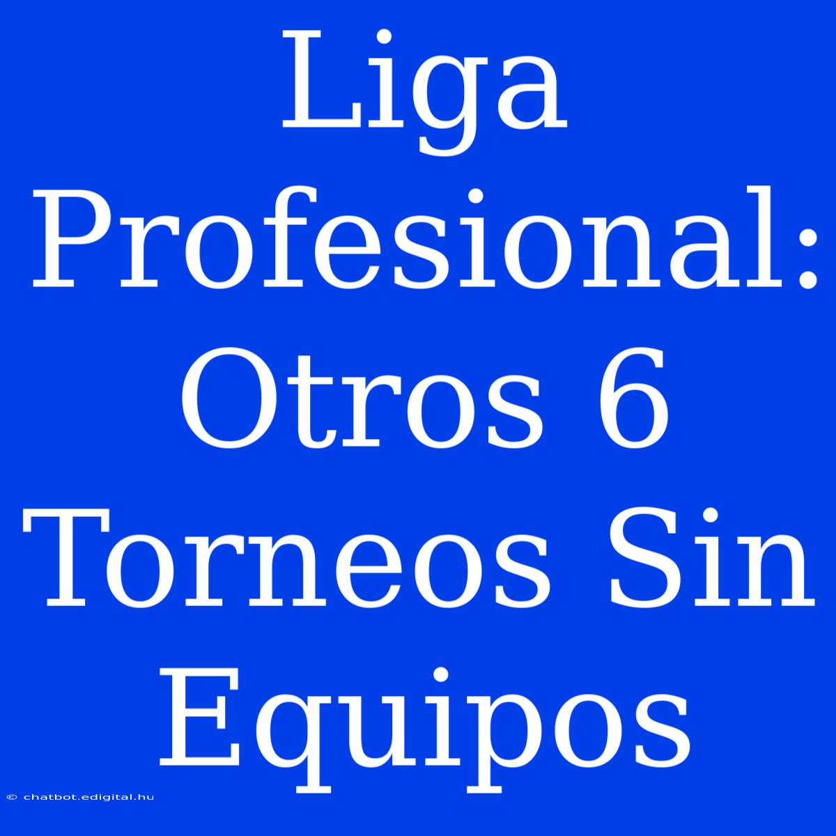 Liga Profesional: Otros 6 Torneos Sin Equipos